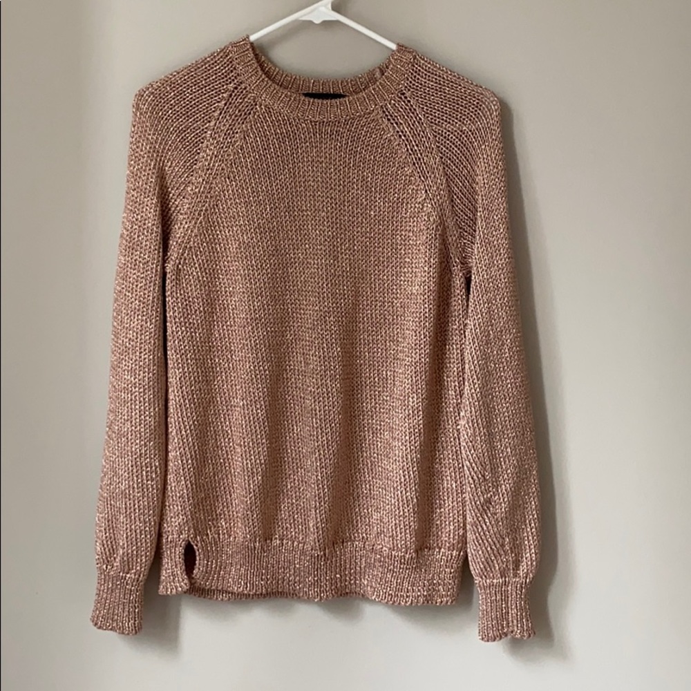 J Crew Metallic Rose Gold Sweater Size Medium